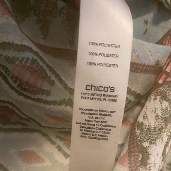 CHICO'S Sheer Tie Front Blouse 2 - Picture 2 of 8